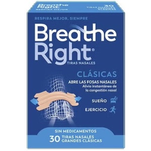 Breathe Right Tira Adhesiva Nasal Color Talla Grande, 30 Uds